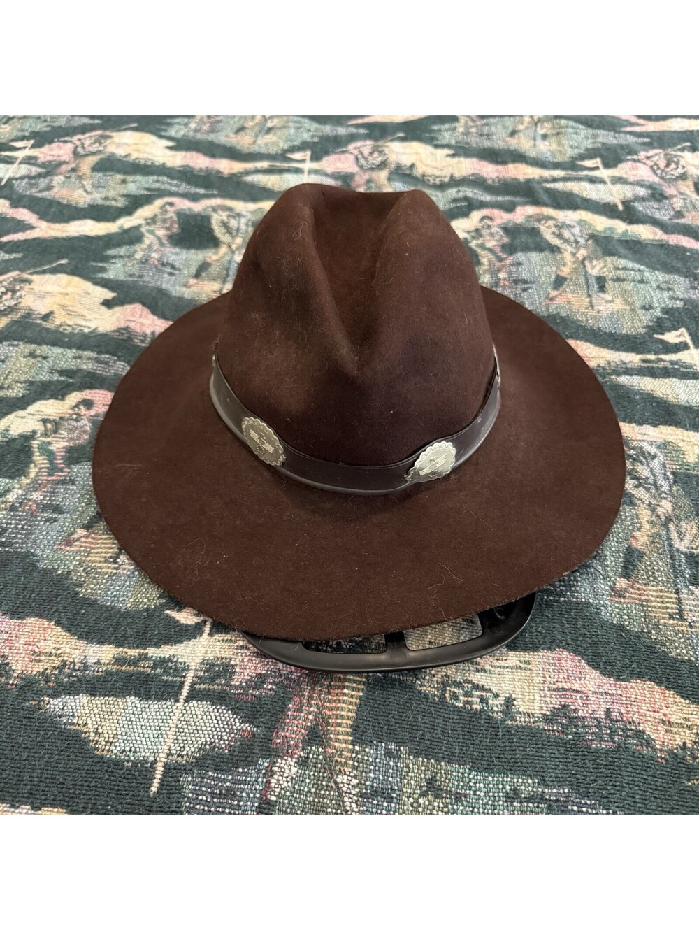 Vintage 70s/80s Brown 100% Wool Western Outback Cowboy Hat Size Large USA OSFM